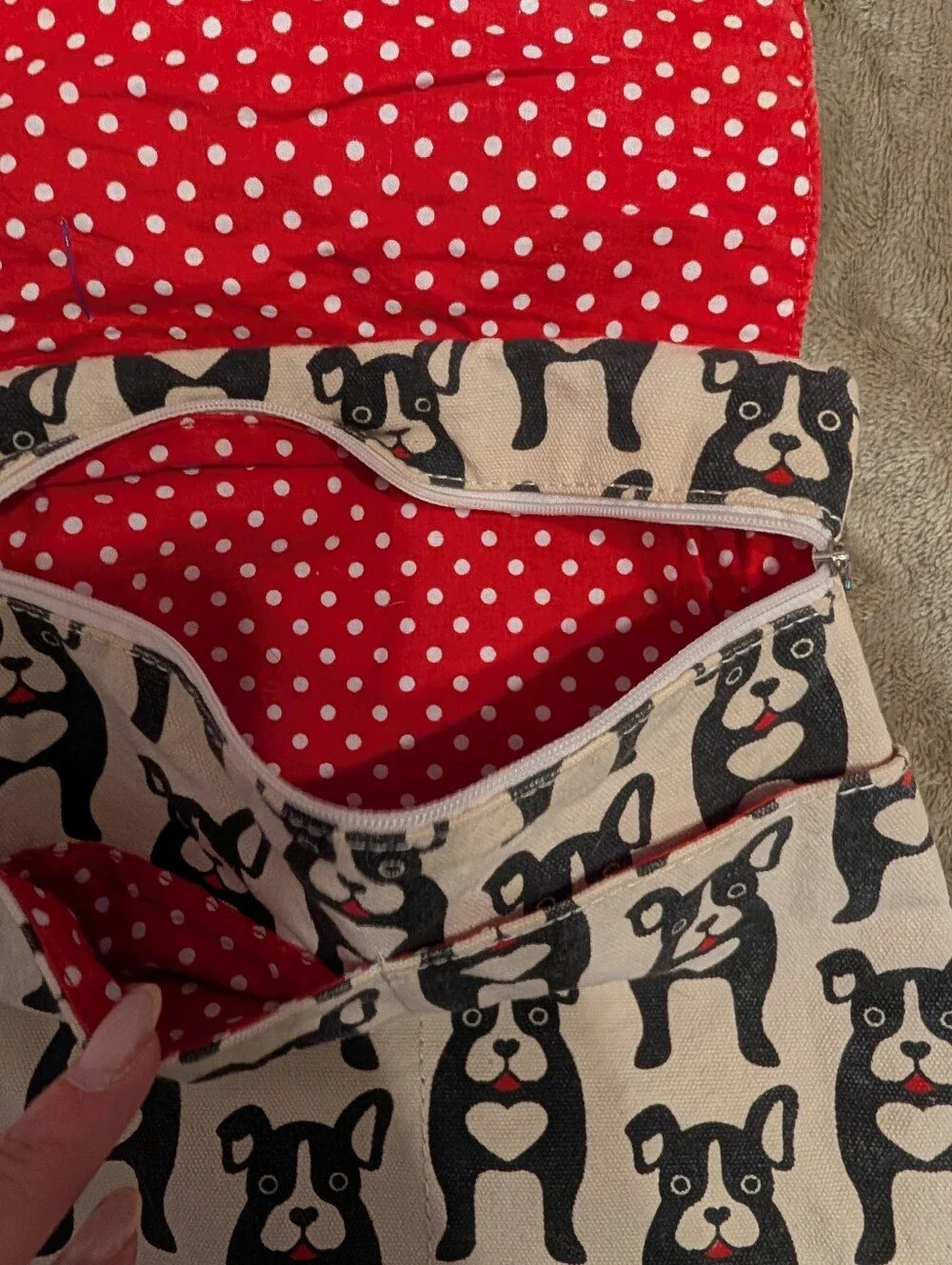 Bungalow 360 Black & Cream Dog Pattern Crossbody
